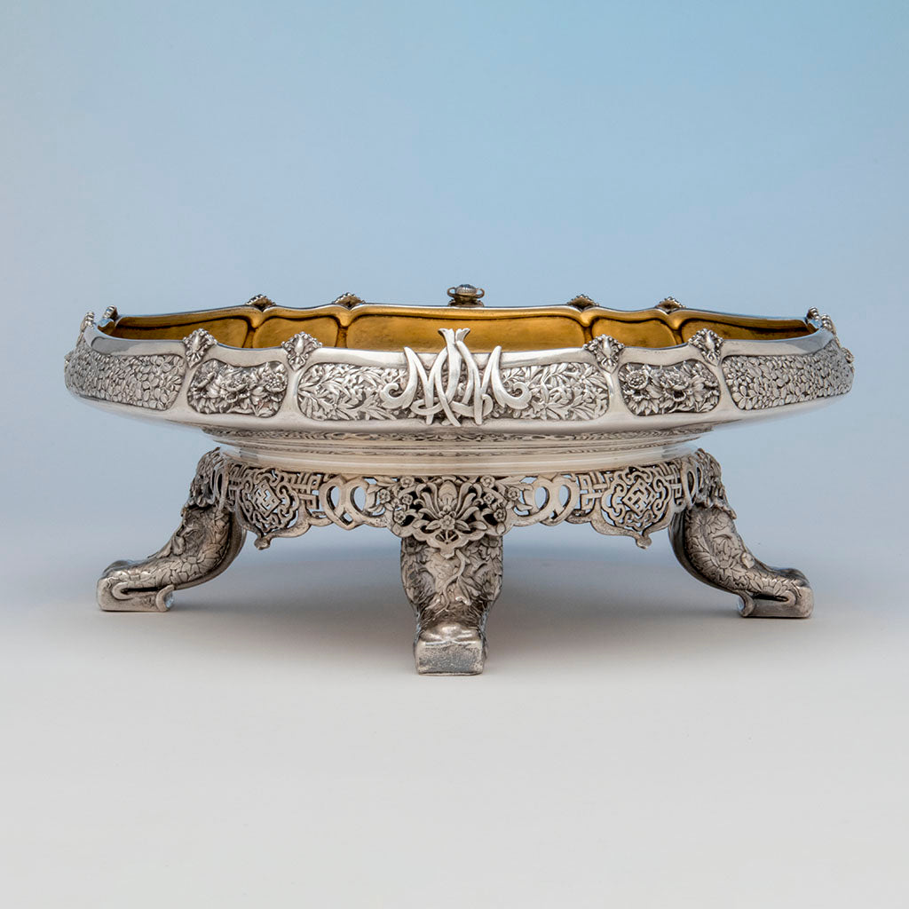 Bowl of Tiffany &amp; Co. Parcel Gilt Antique Sterling Ice Cream Service from The Mackay Service, NYC, c. 1878, Exhibited at the Paris 1878 International Exposition
