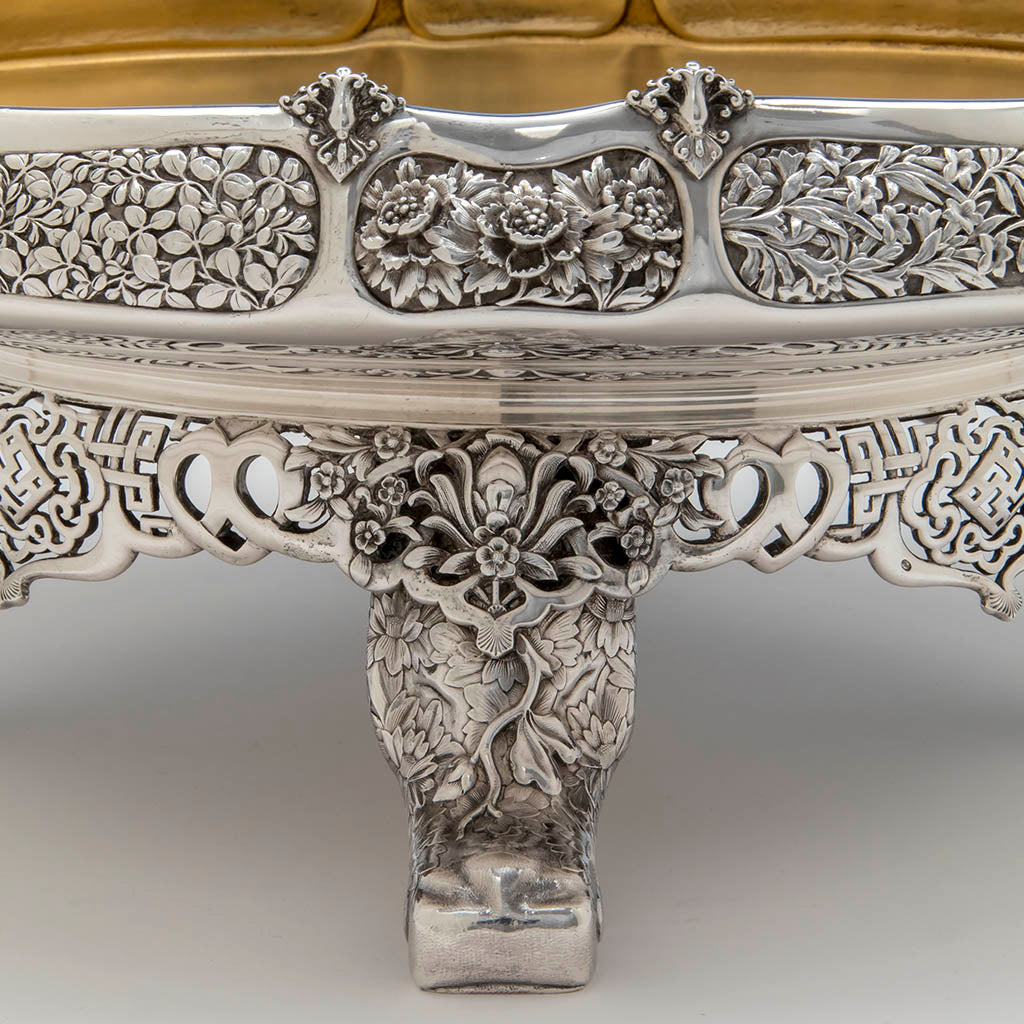 Foot of Tiffany &amp; Co. Parcel Gilt Antique Sterling Ice Cream Service from The Mackay Service, NYC, c. 1878, Exhibited at the Paris 1878 International Exposition