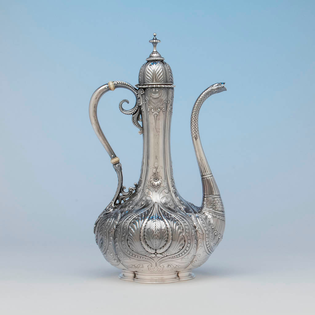Pot to Gorham Antique Sterling Silver Black Coffee Service, Providence, RI, 1896-97