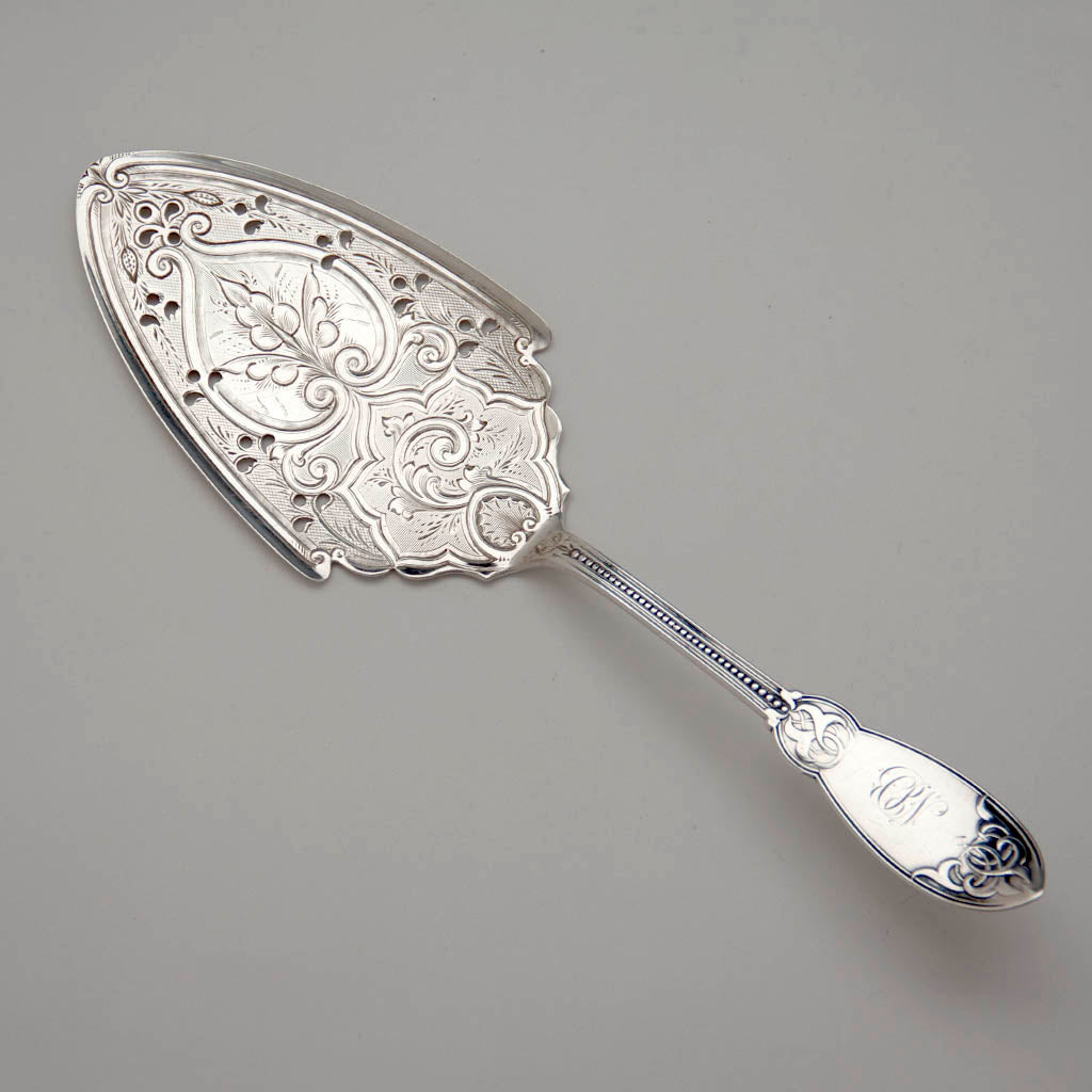 John Polhamus for Tiffany & Co. 'Oriental' Pattern Sterling Pie Server, New York City, c. 1860