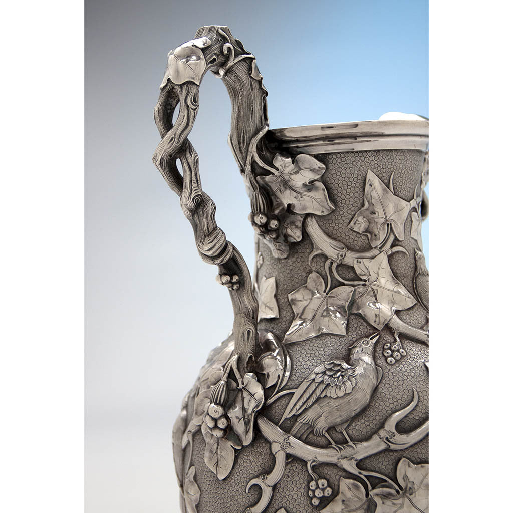 Handle to William Bogert for Tiffany &amp; Co Antique Sterling Silver Ewer, New York City, c. 1872