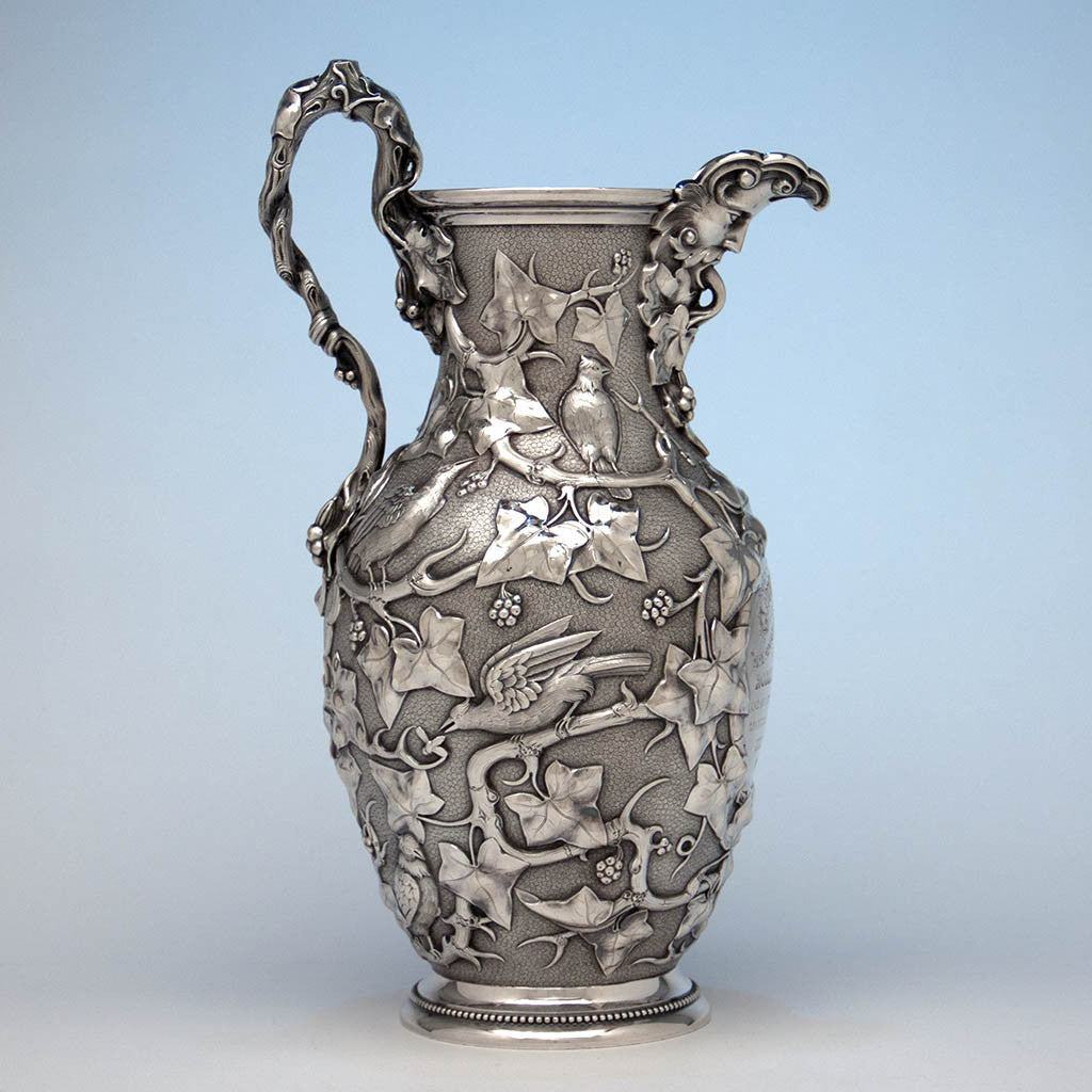 William Bogert for Tiffany & Co Antique Sterling Silver Ewer, New York City, c. 1872