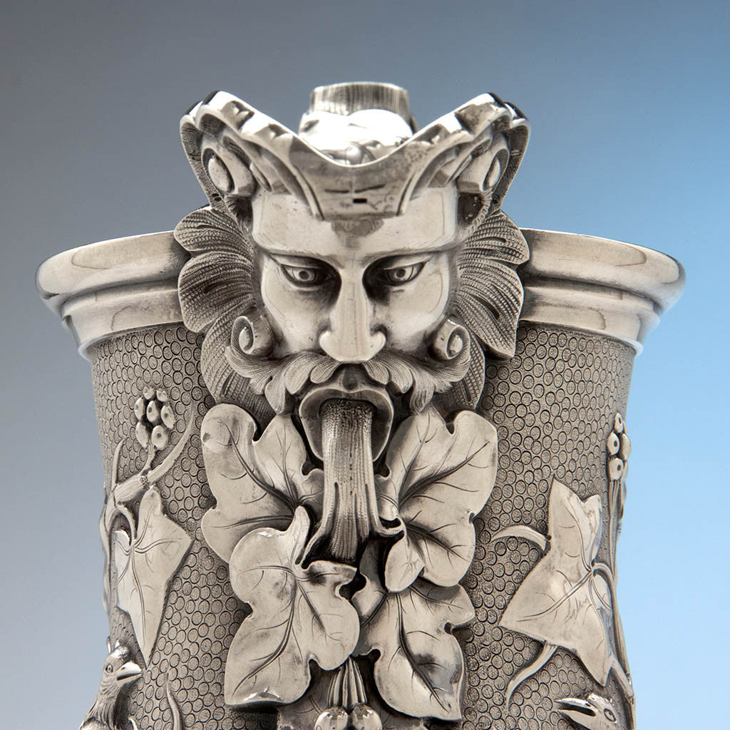 Spout to William Bogert for Tiffany &amp; Co Antique Sterling Silver Ewer, New York City, c. 1872