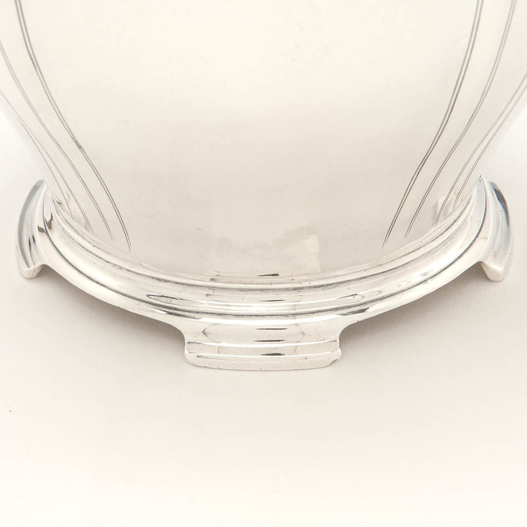Base of Arthur Stone Arts &amp; Crafts Sterling Silver Decorated Water Pitcher, Gardner, MA, c. 1920&#39;s