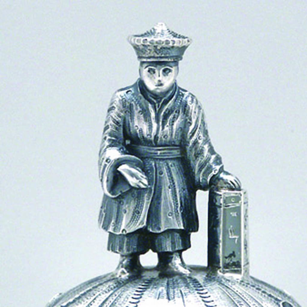 Coffe pot finial of R. &amp; W. Wilson 6-piece Antique Coin Silver Chinoiserie Coffee Service, Philadelphia, PA, c. 1840&#39;s