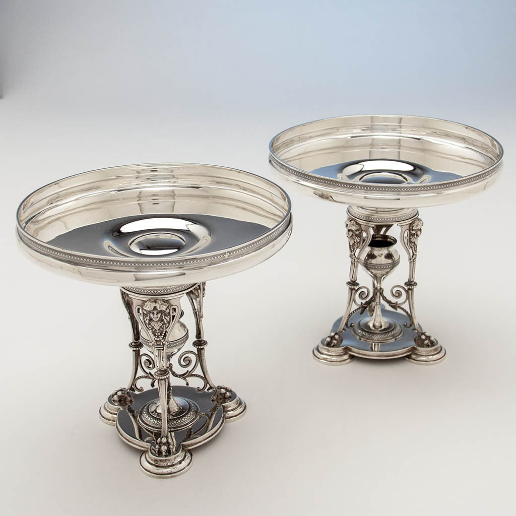 Side dishes to Tiffany &amp; Co Antique Sterling Silver Figural Garniture Suite, New York City, 1870-75