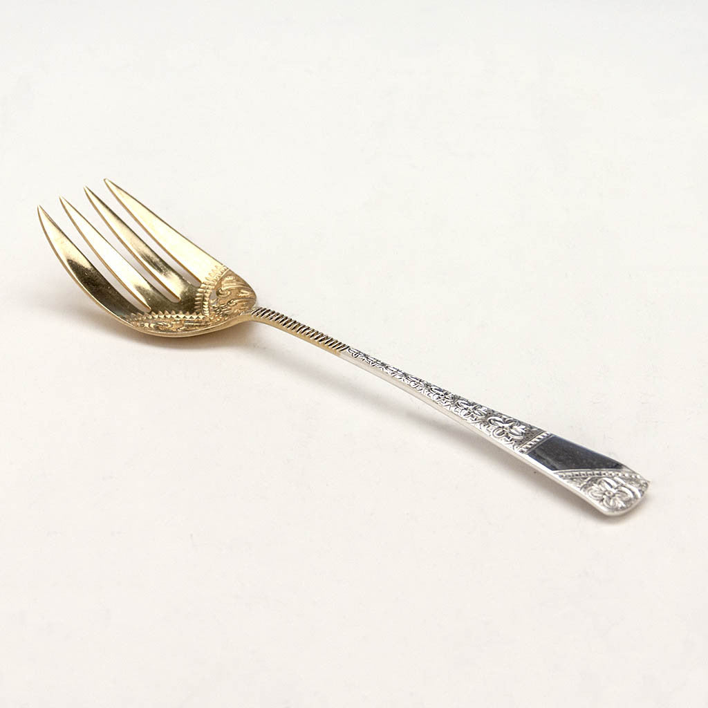 Gorham Antique Sterling Silver Bright-cut Serving Fork, Providence, RI, c. 1880's