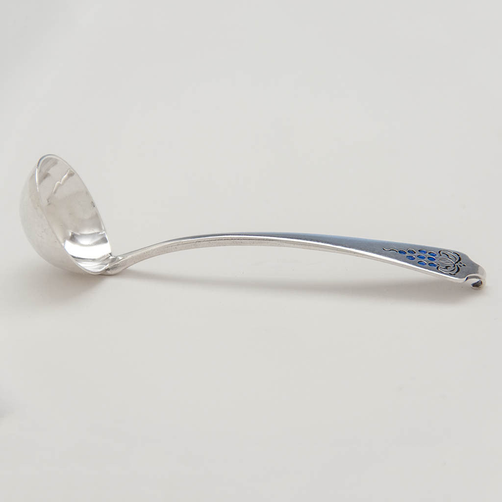 Ladle to Mary Knight Arts &amp; Crafts Sterling Silver Mayonnaise Set, Boston or Wellesley Hills, MA, c. 1907