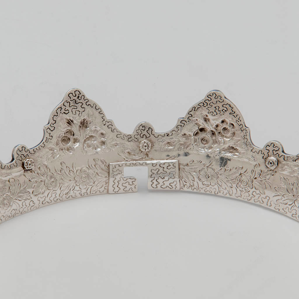 Bayonet fitting to S. Kirk &amp; Son Antique Sterling Silver Covered Monteith, Baltimore, 1846-61