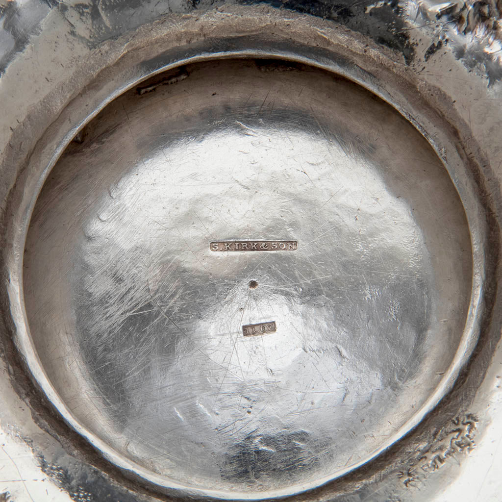 Marks on bowl of S. Kirk &amp; Son Antique Sterling Silver Covered Monteith, Baltimore, 1846-61