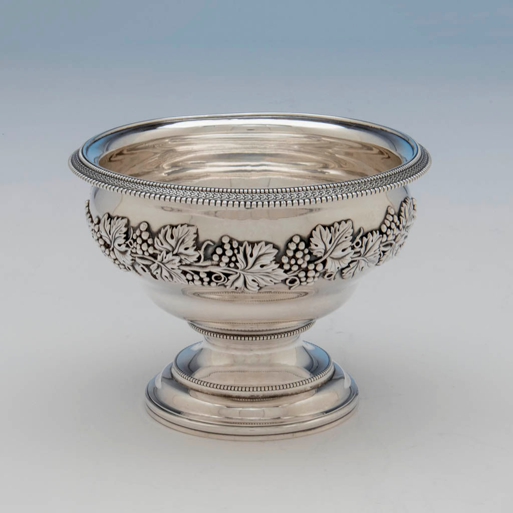 Waste bowl to Harvey Lewis Antique Coin Silver 5 Piece Tea Service, Philadelphia, 1811-1828