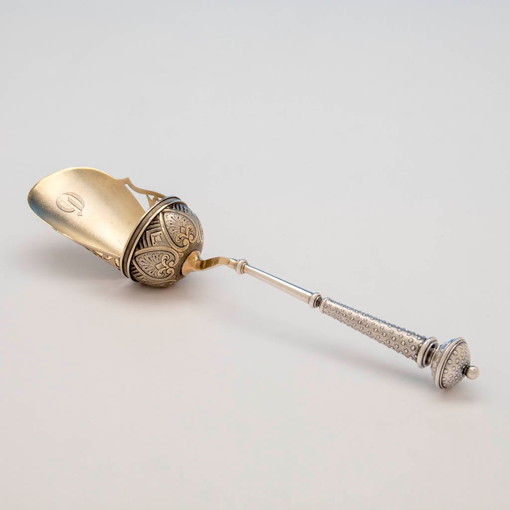 American Antique Sterling Silver Nut Scoop, c. 1870's