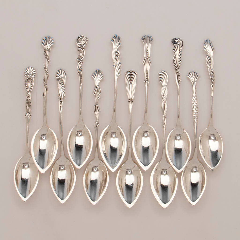 Shiebler Antique Sterling Silver Set of Citrus Spoons, NYC, c. 1890