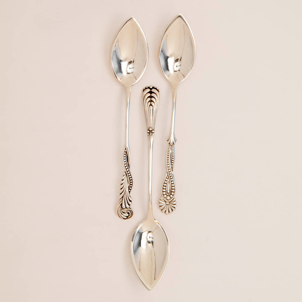 Detail of the Shiebler Antique Sterling Silver Set of Citrus Spoons, NYC, c. 1890