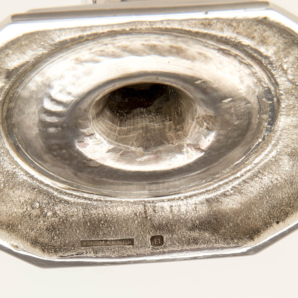 Marks on Warner, Andrew Ellicott Pair of Antique American Silver Candlesticks, Baltimore, MD, c. 1840