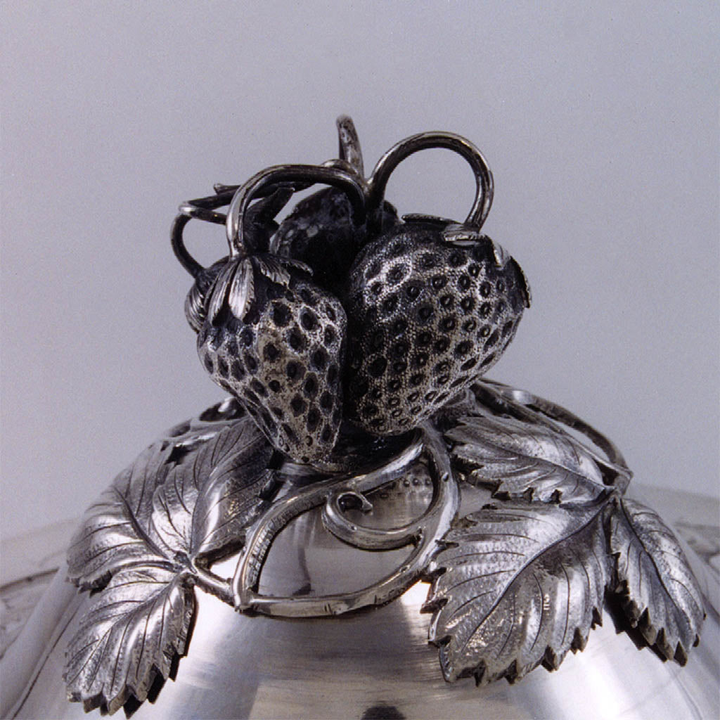 Finial of the Extremely Rare American Silver Covered and Footed Fruit Bowl by Eoff &amp; Shepard for Ball, Black &amp; Co., c. late 1850&#39;s