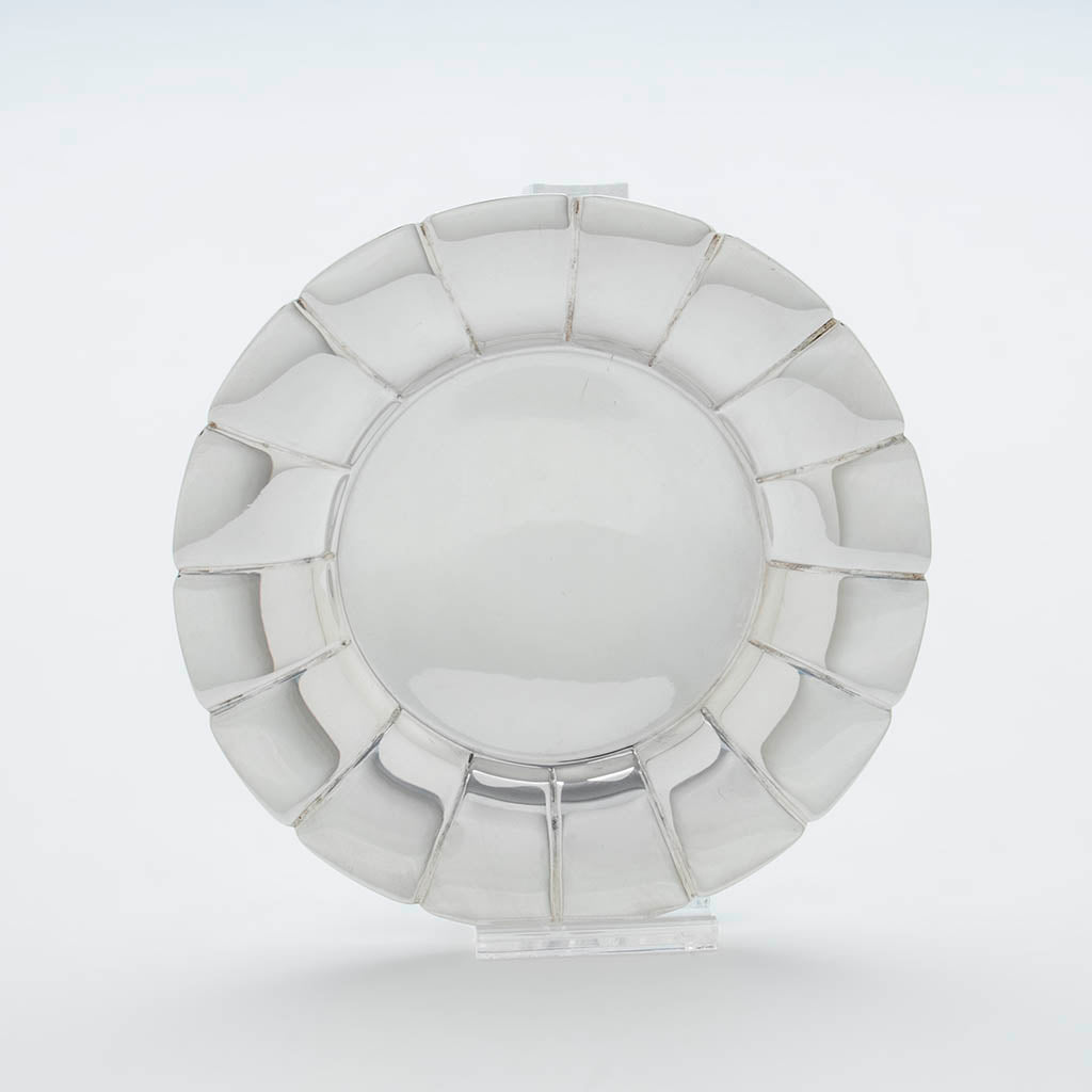 Single Erik Magnussen for Gorham Sterling Silver Art Deco Bread Plates, set of 8, 1927