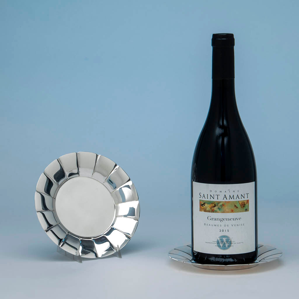 Pair of Erik Magnussen for Gorham Sterling Silver Art Deco Bread Plates, set of 8, 1927