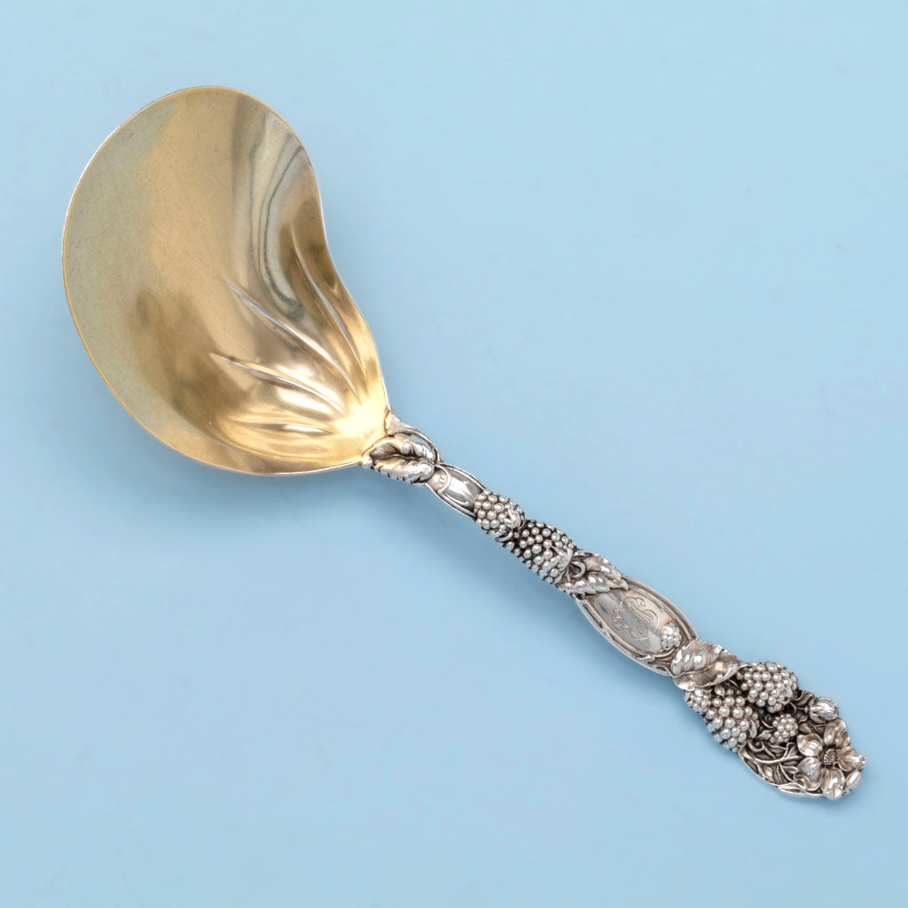 F. A. Durgin 'Medallion' Pattern Antique Sterling Silver Berry Spoon, -  Spencer Marks Ltd