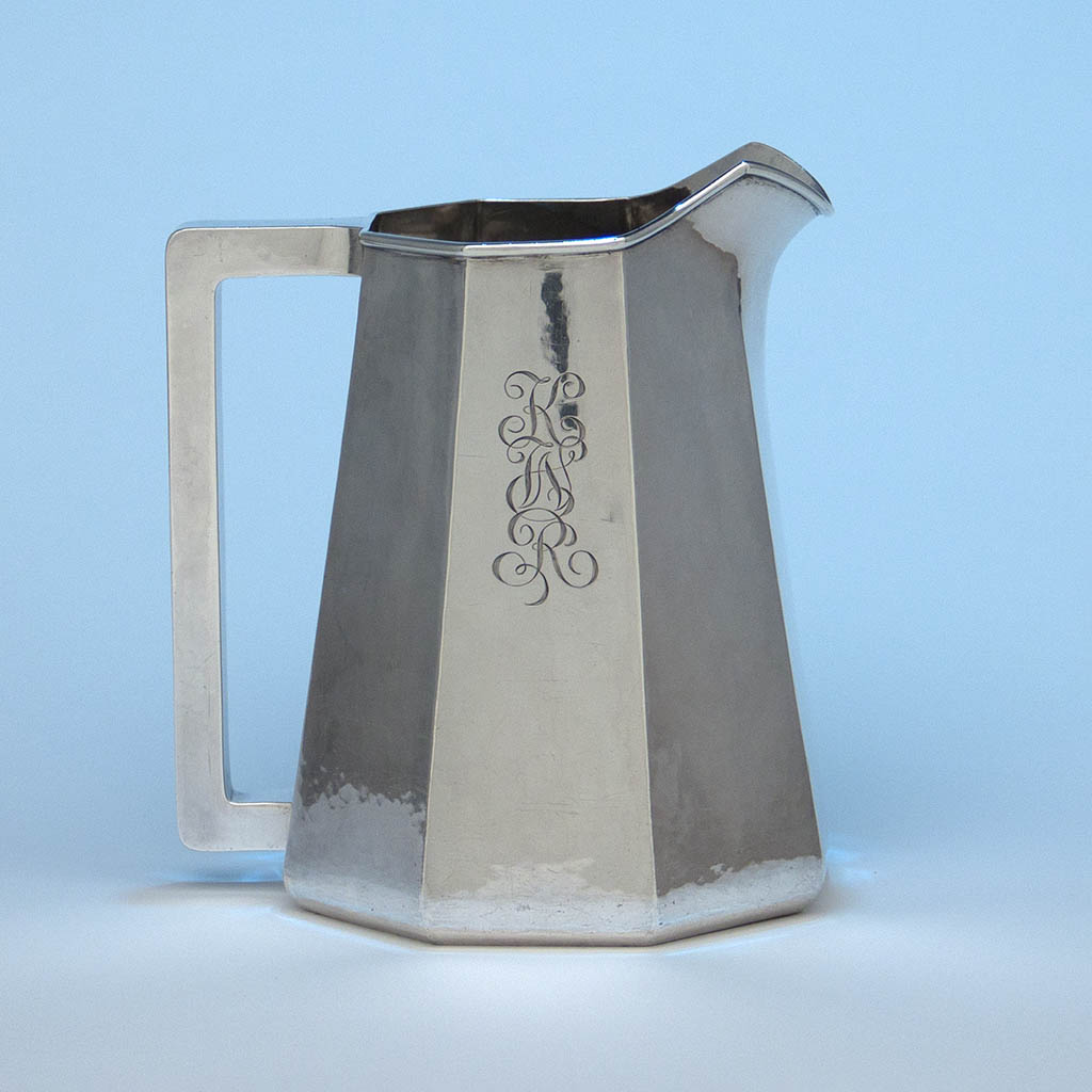 The Kalo Shops Hand Wrought Sterling Silver Arts & Crafts Pitcher, Chicago, Illinois - 1916