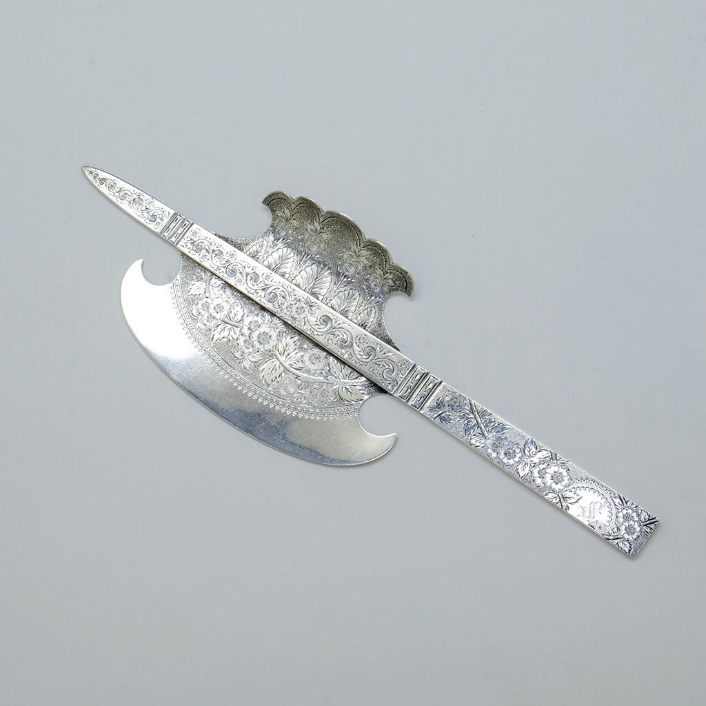 Vansant &amp; Co Antique Sterling Silver Hatchet Ice Cream Server, Philadelphia, PA, c. 1870s
