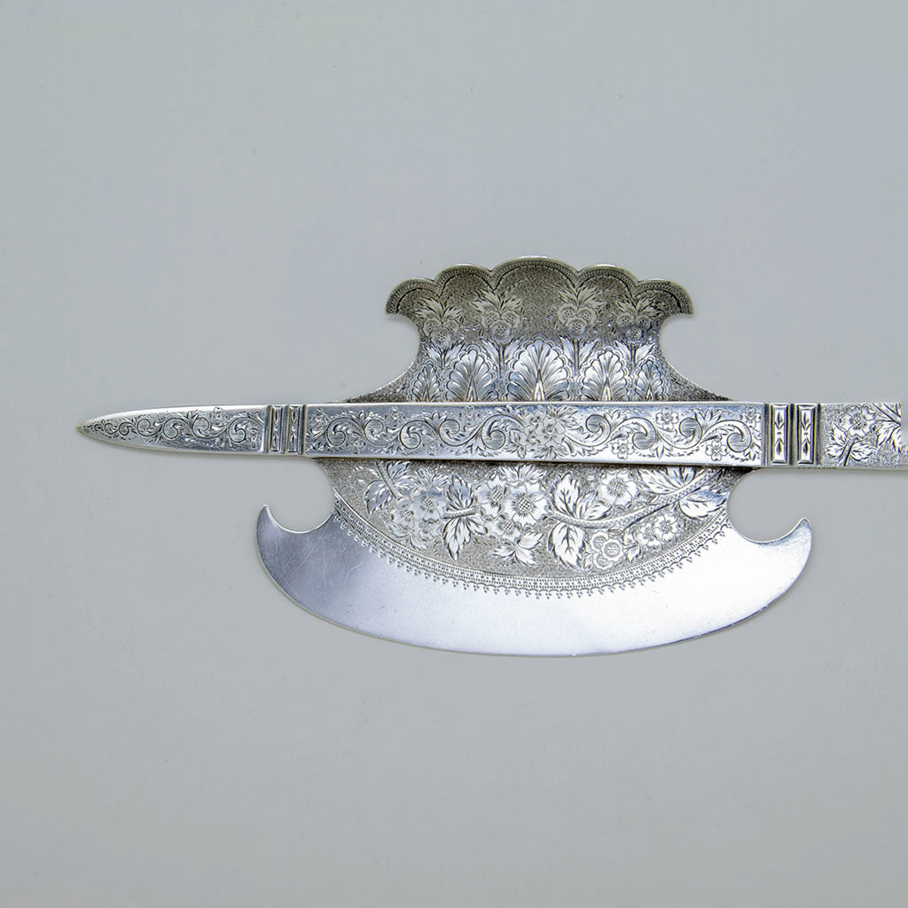 Blade of Vansant &amp; Co Antique Sterling Silver Hatchet Ice Cream Server, Philadelphia, PA, c. 1870s