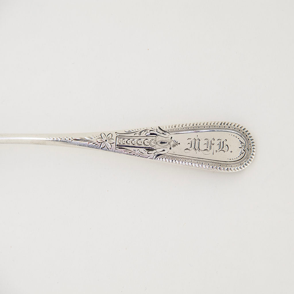 Engraving on Peter Krider Antique Sterling Silver Pie Server, Philadelphia, PA, c. 1870s