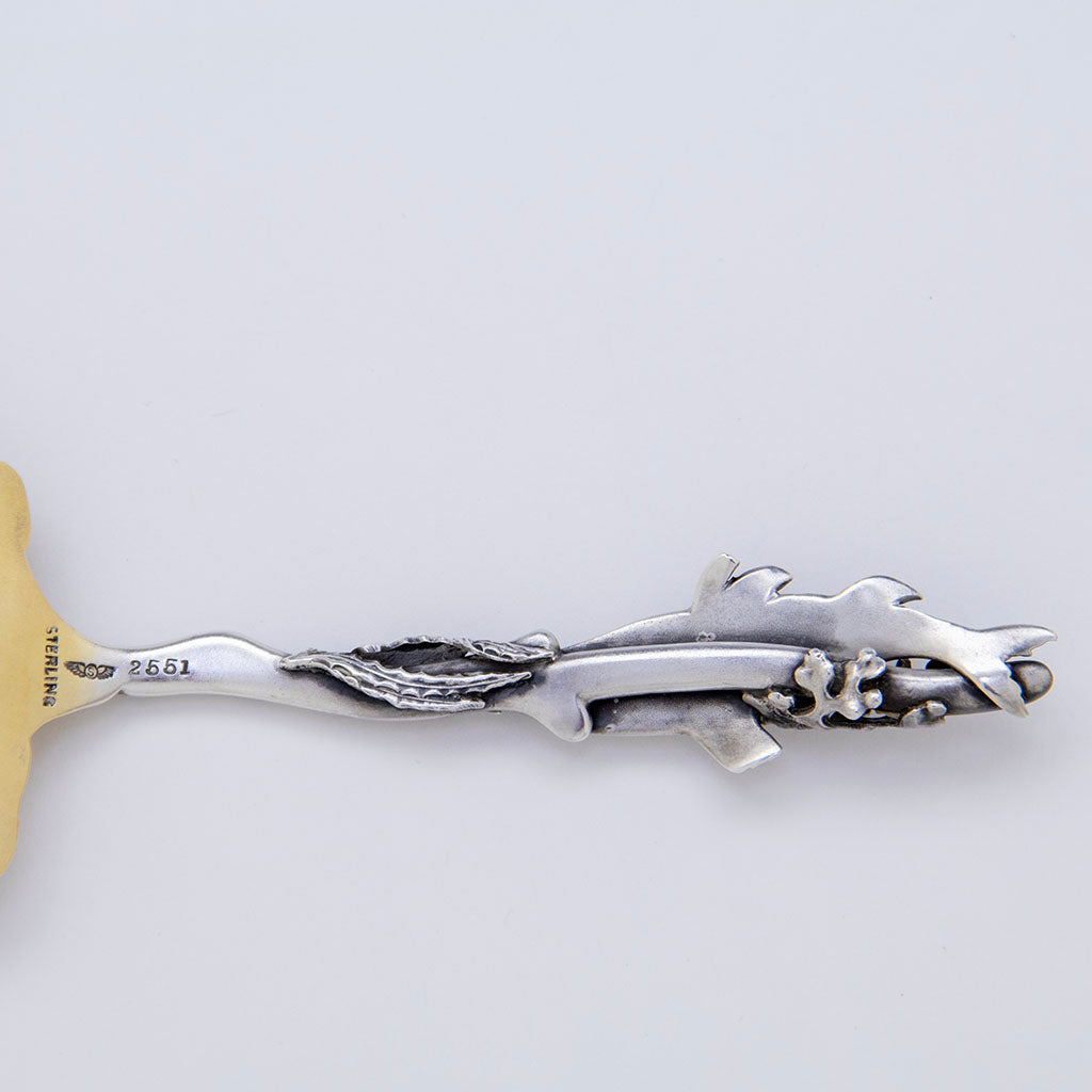 Marks on Shiebler Antique Sterling Silver Nautical Sardine Serving Fork, NYC, NY, c. 1880s