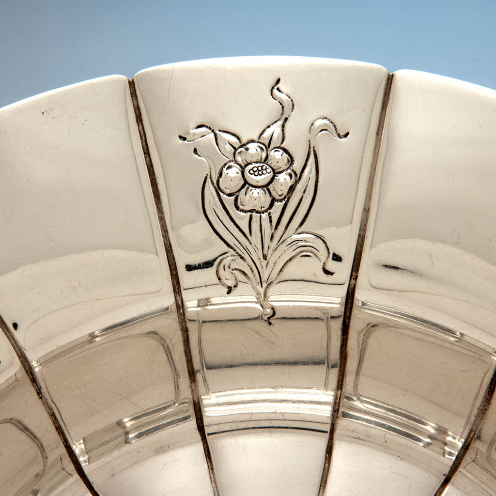 Detail of Erik Magnussen Rare Designed for Gorham Art Deco Sterling Silver Centerpiece Bowl, Providence, 1926