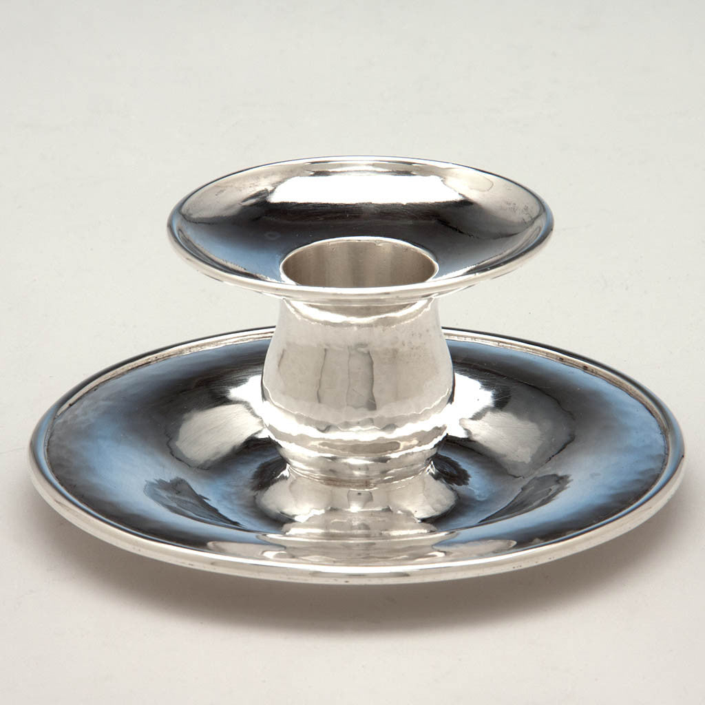 Single example of The Kalo Shop Hand Wrought Sterling Silver Arts &amp; Crafts Candle Holders, Chicago, Illinois, c. 1920&#39;s - set of 4