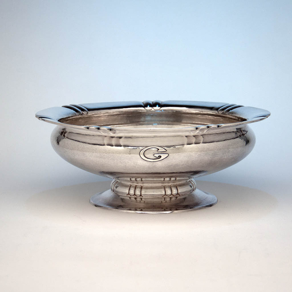 The Kalo Shop Arts &amp; Crafts Sterling Silver Hand Wrought Large Centerpiece/ Punch Bowl, Chicago, IL, 1929-34