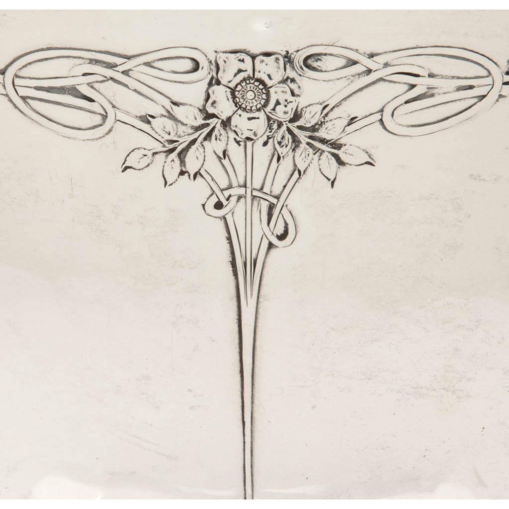 Chasing detail on Arthur Stone Arts &amp; Crafts Sterling Silver Decorated Bowl, Gardner, MA, 1920-36