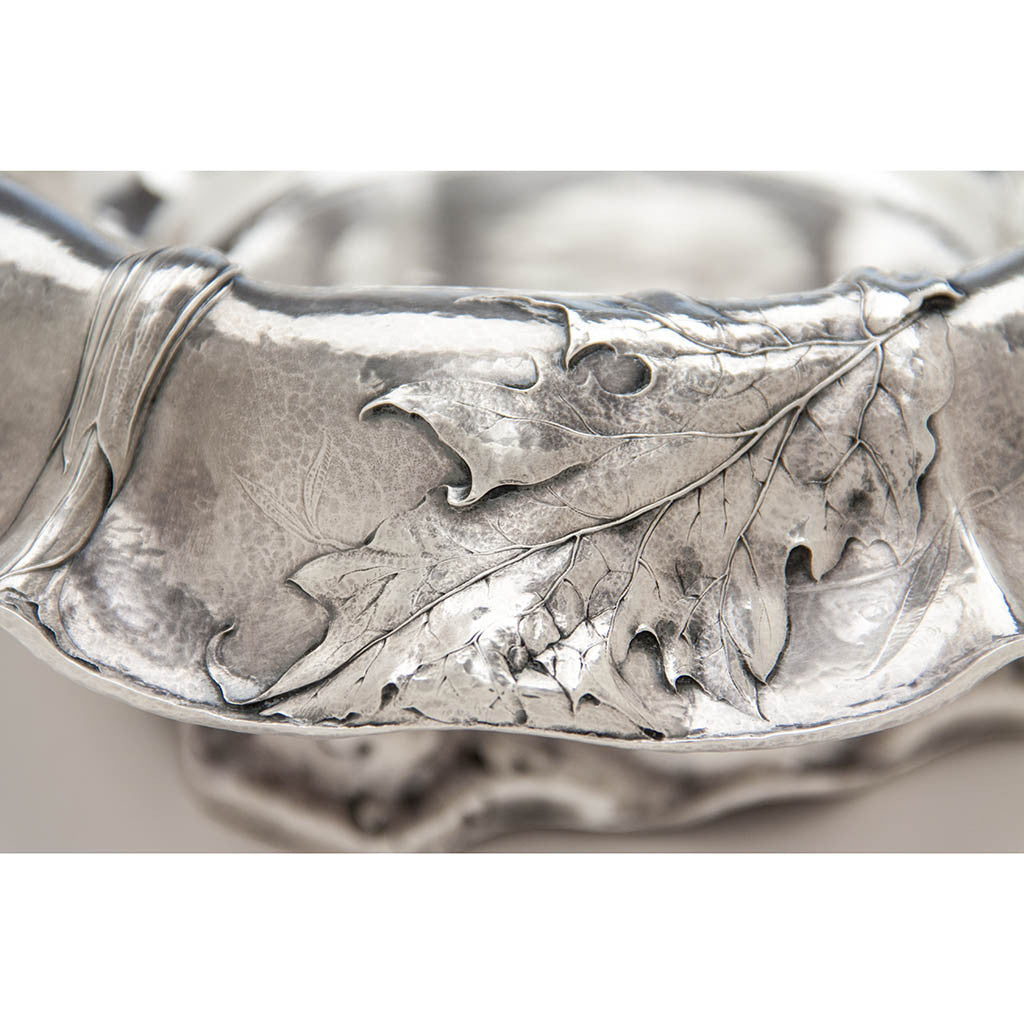 Leaves on Gorham Martelé .9584 Silver Antique Centerpiece Bowl signed by William C. Codman, Providence, RI, 1913
