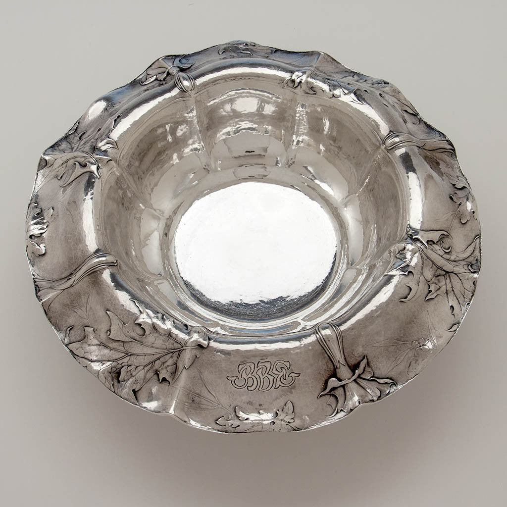 Interior of Gorham Martelé .9584 Silver Antique Centerpiece Bowl signed by William C. Codman, Providence, RI, 1913