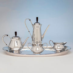 Leslie Durbin English Mid-Century Modern Sterling Silver Coffee