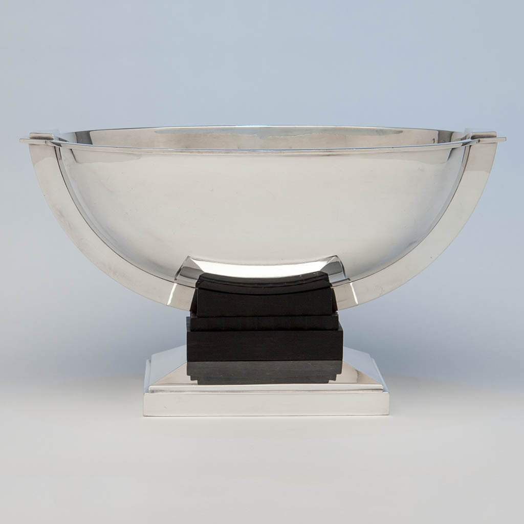 Tétard Frères French .950 Silver and Ebony Art Deco Centerpiece, Paris, France, c. 1930