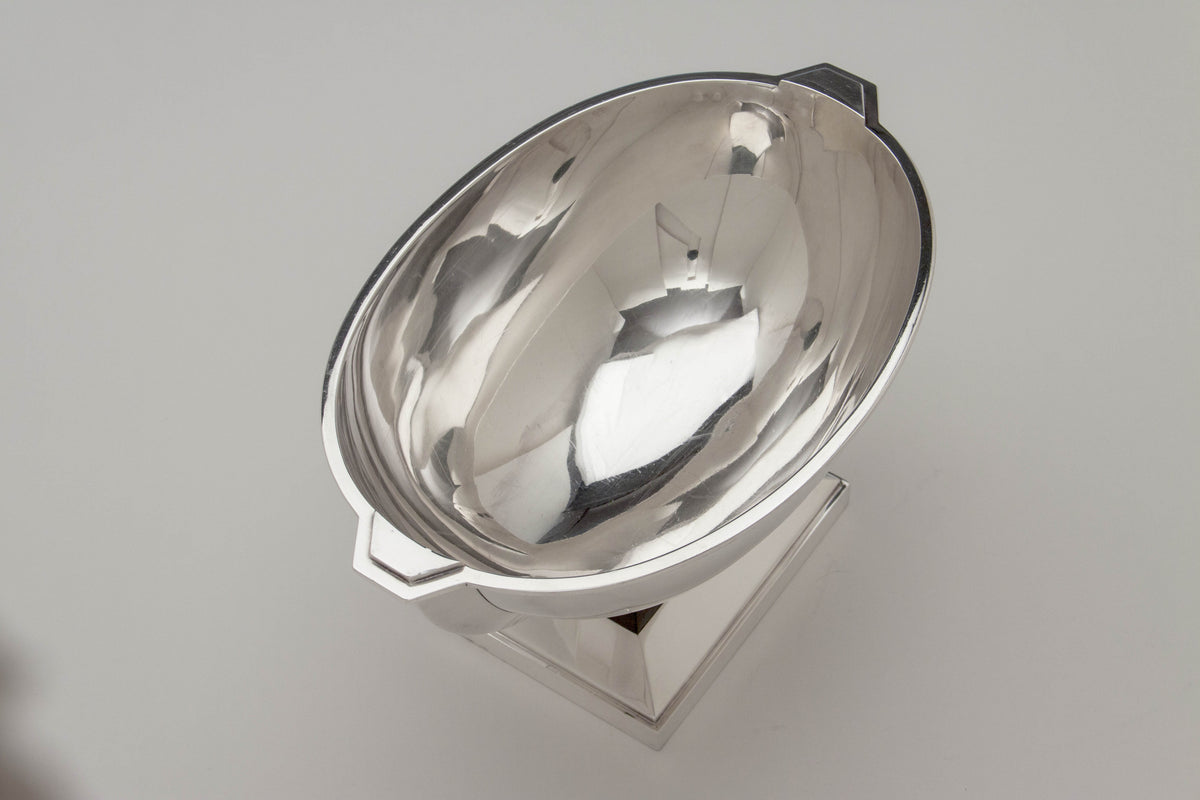 Interior of Tétard Frères French .950 Silver and Ebony Art Deco Centerpiece, Paris, France, c. 1930