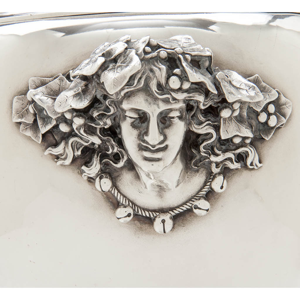 Stunning casting on Tiffany &amp; Co Antique Sterling Silver Figural &#39;Wine Cooler-Vase&#39;, New York City, c. 1870