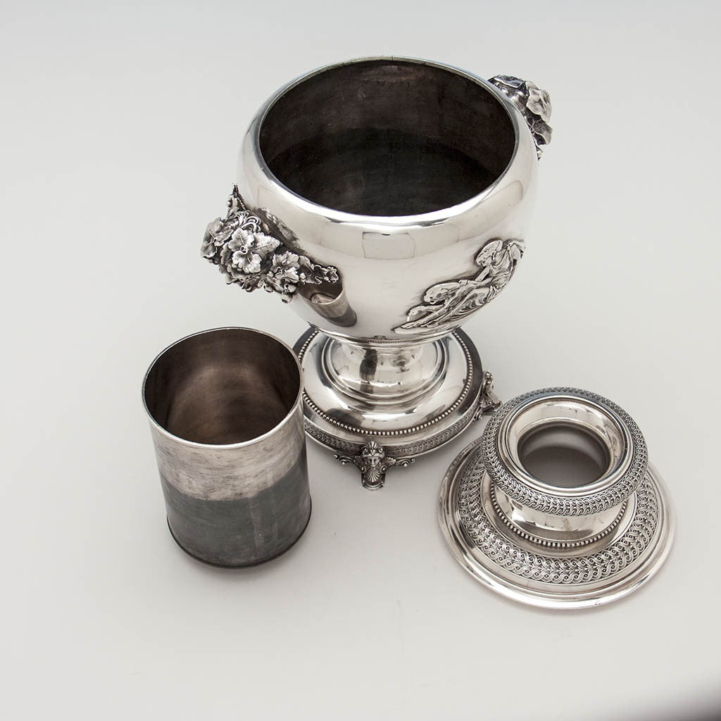 Parts to Tiffany &amp; Co Antique Sterling Silver Figural &#39;Wine Cooler-Vase&#39;, New York City, c. 1870