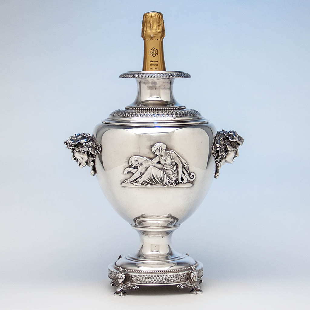 Tiffany & Co Antique Sterling Silver Figural 'Wine Cooler-Vase', New York City, c. 1870