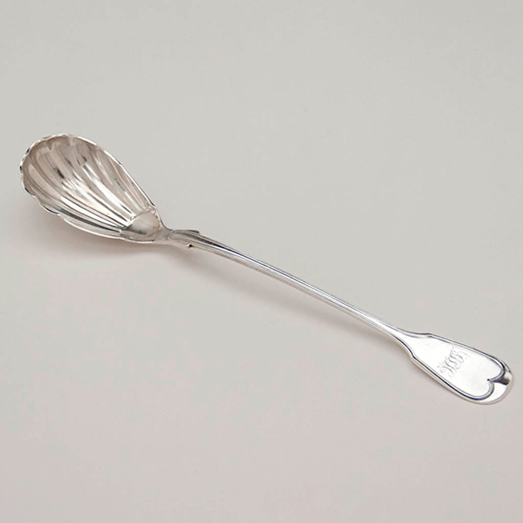 Samuel Kirk 11 oz Silver Antique Platter Spoon, Baltimore, 1830-46