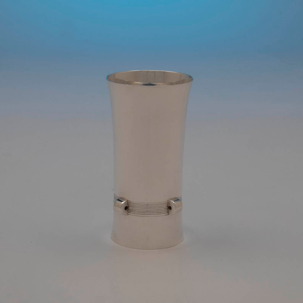Side of Puiforcat Art Deco Sterling Silver Beaker, Mexico, 1942-45