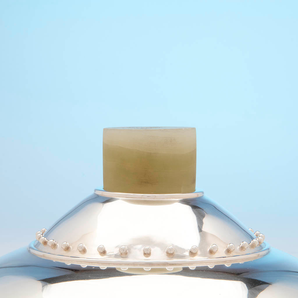 Cover handle to Puiforcat Art Deco Onyx and Sterling Silver Covered Tureen, Mexico, 1942-45