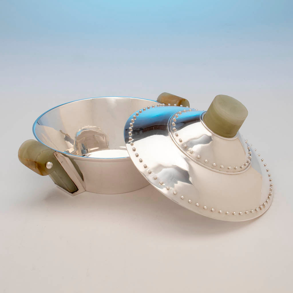 Cover to Puiforcat Art Deco Onyx and Sterling Silver Covered Tureen, Mexico, 1942-45