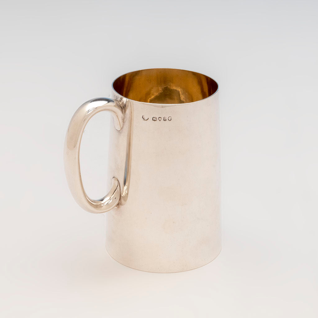 Handle to Henry Wilkinson Antique Sterling Dog Trophy Glass-Bottomed Cann, London, 1872/73