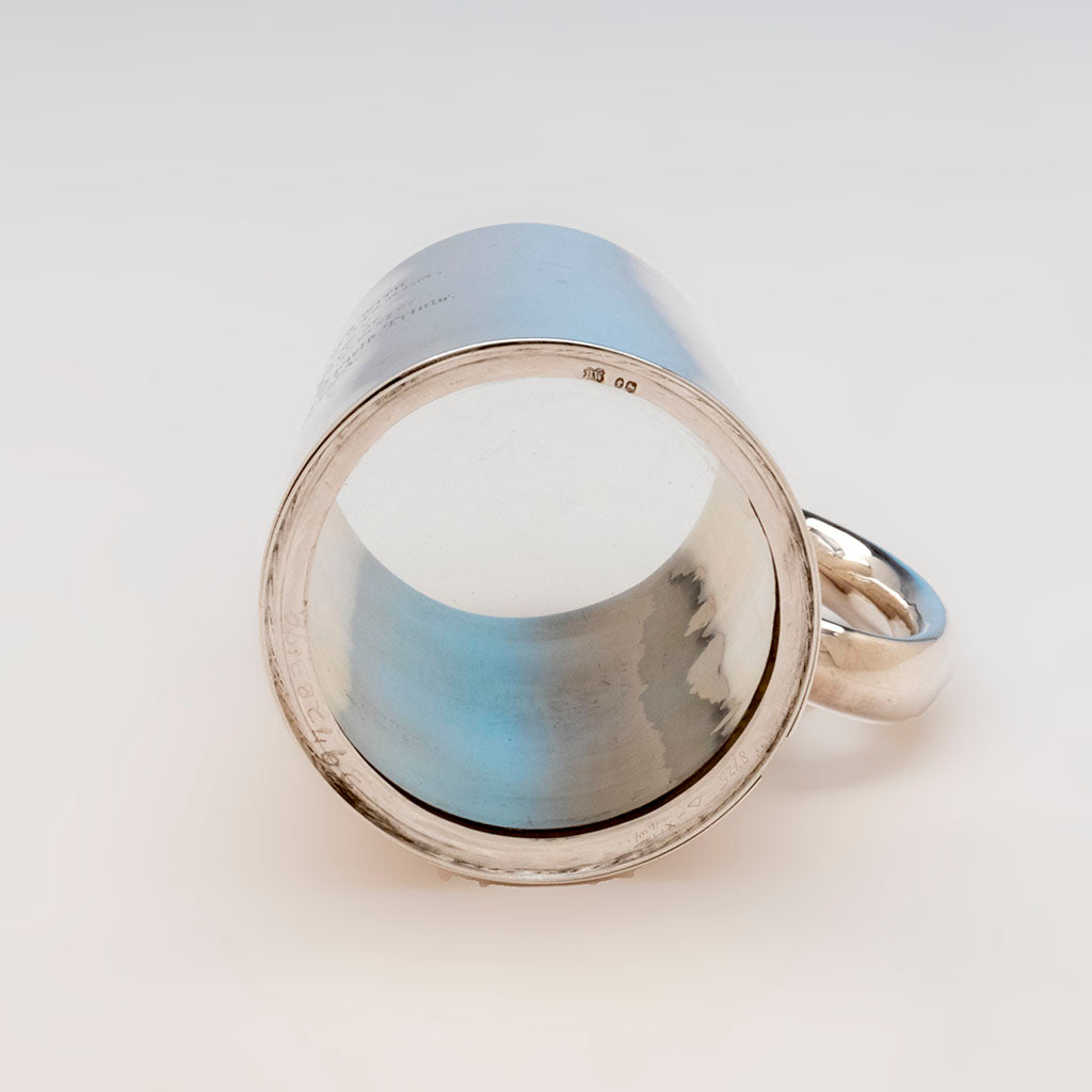 Glass bottom to Henry Wilkinson Antique Sterling Dog Trophy Glass-Bottomed Cann, London, 1872/73