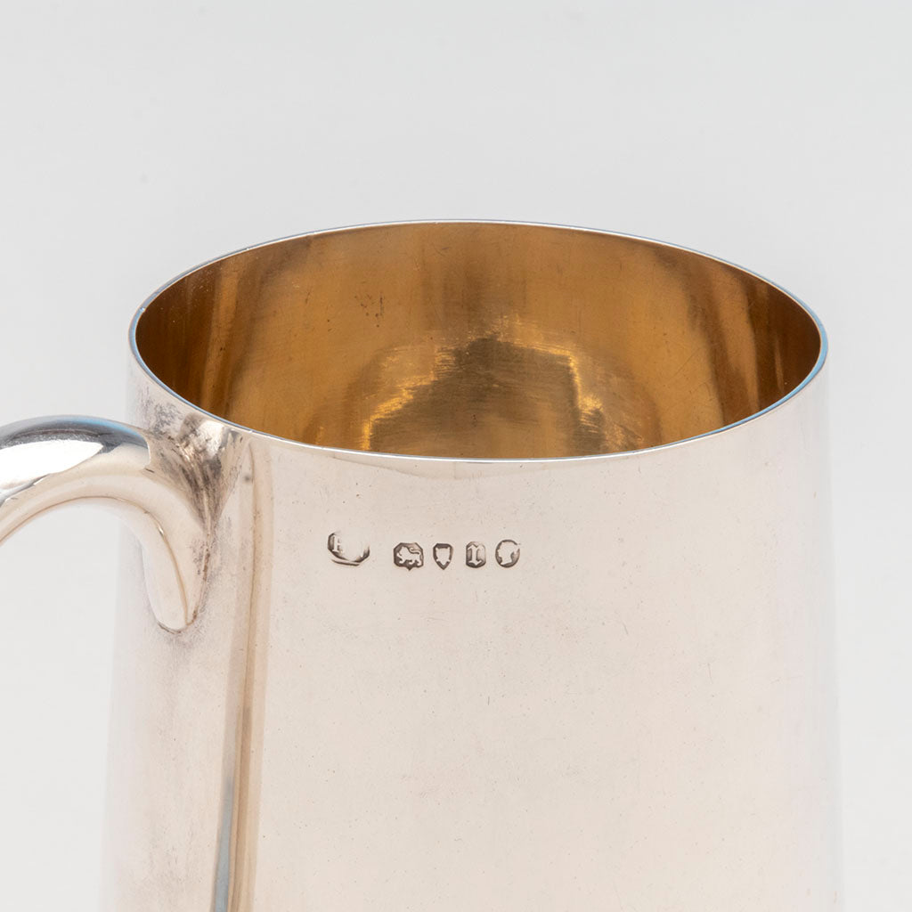 Marks on Henry Wilkinson Antique Sterling Dog Trophy Glass-Bottomed Cann, London, 1872/73