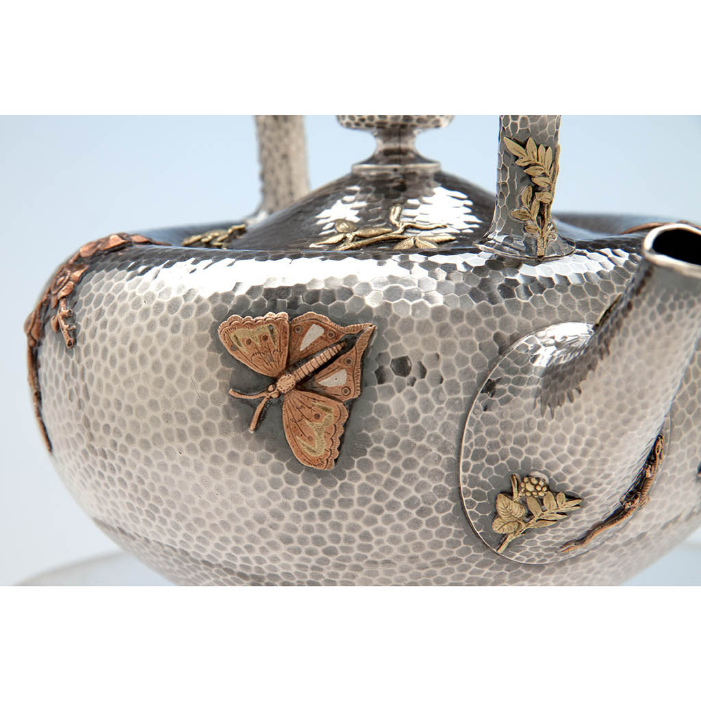 Dominick &amp; Haff (attributed) Antique Sterling &amp; Other Metals Kettle on Stand, New York City, c. 1880