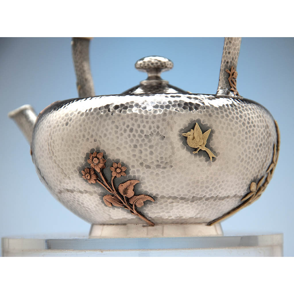 Dominick &amp; Haff (attributed) Antique Sterling &amp; Other Metals Kettle on Stand, New York City, c. 1880