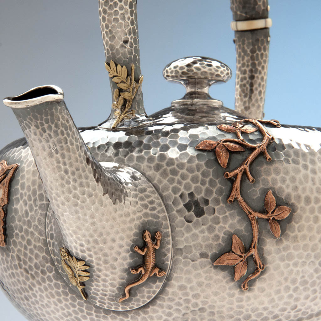 Dominick &amp; Haff (attributed) Antique Sterling &amp; Other Metals Kettle on Stand, New York City, c. 1880